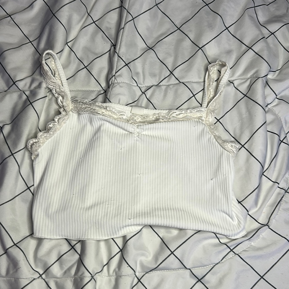 White Lace Crop Top